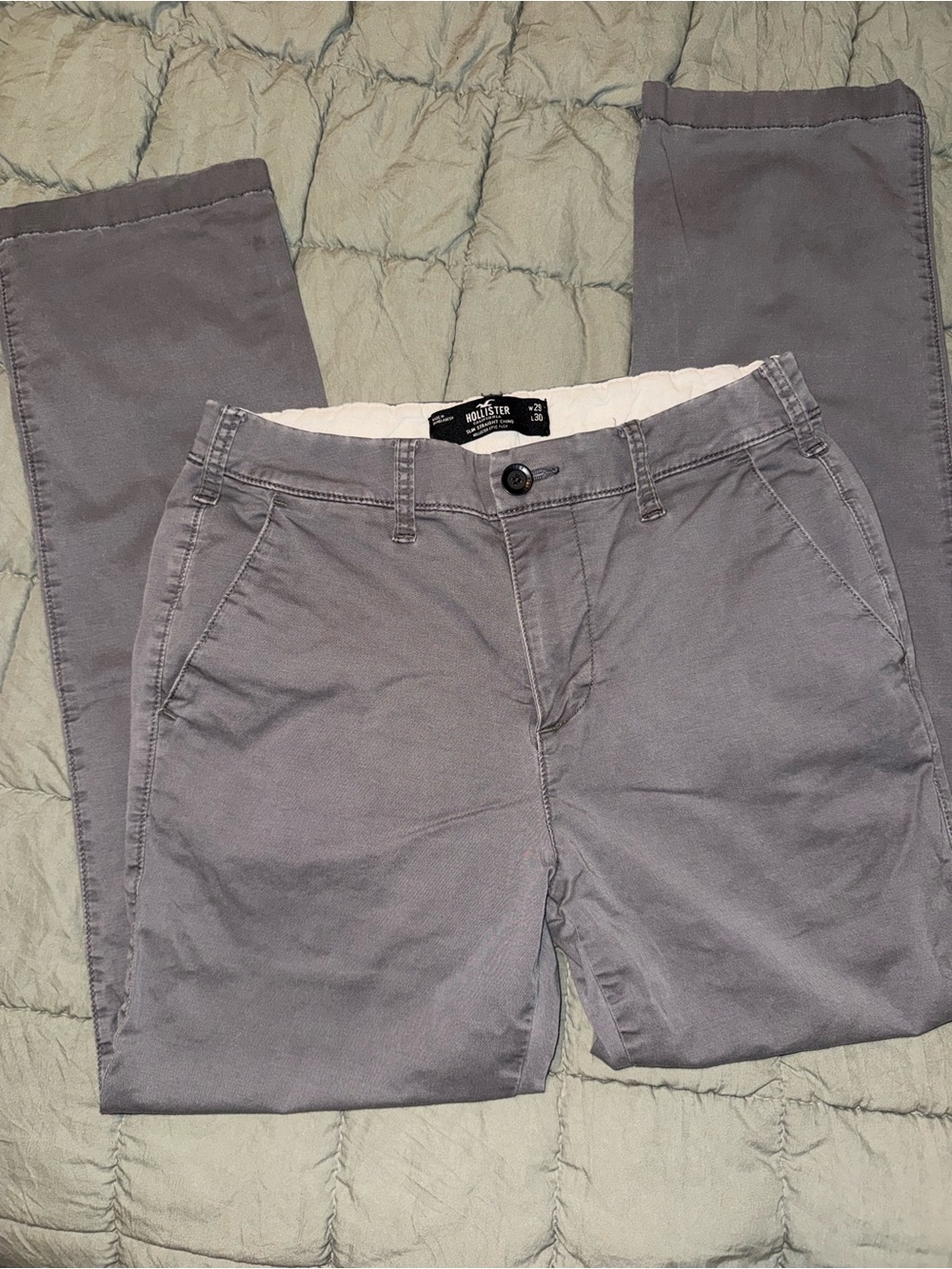 Hollister Men's Light Gray Chino Pants 29x30